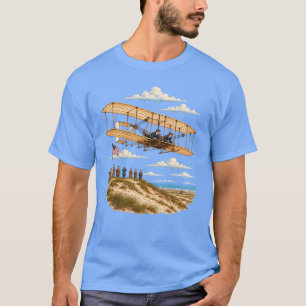 T-shirt Avion des frères Wright au-dessus de Kitty Hawk