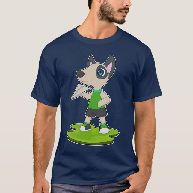 T-shirt Avion en papier Chien (Devant)