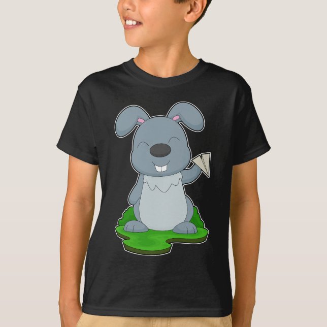 T-shirt Avion en papier lapin (Devant)