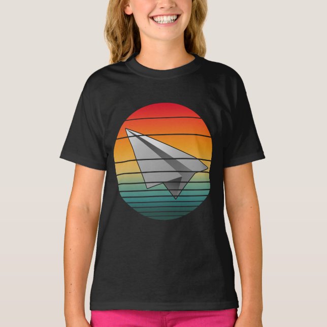 T-shirt Avion en papier vintage (Devant)