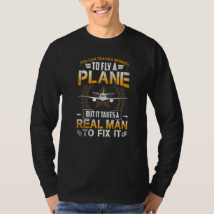 T-shirt Avion Mécanicien Véritable Avion de réparation