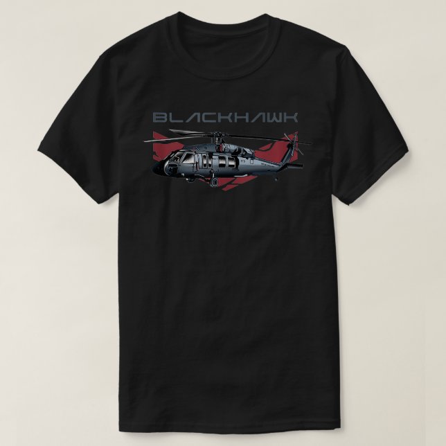 T-shirt Avion militaire Blackhawk Helicopter (Design devant)