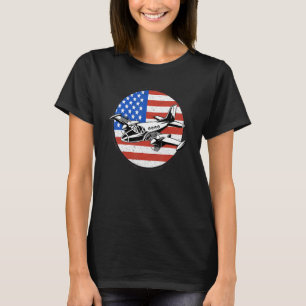 T-shirt Avion Pilote American Flag Plane Aviation pour moi
