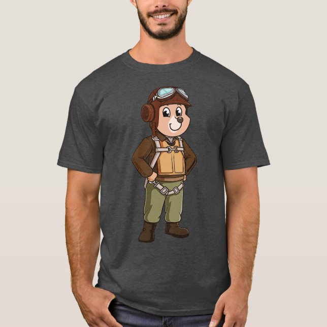T-shirt Avion pilote d'ours 2 (Devant)
