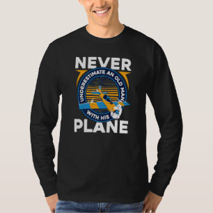 T-shirt Avion Pilote Vol Vieux Homme Premium