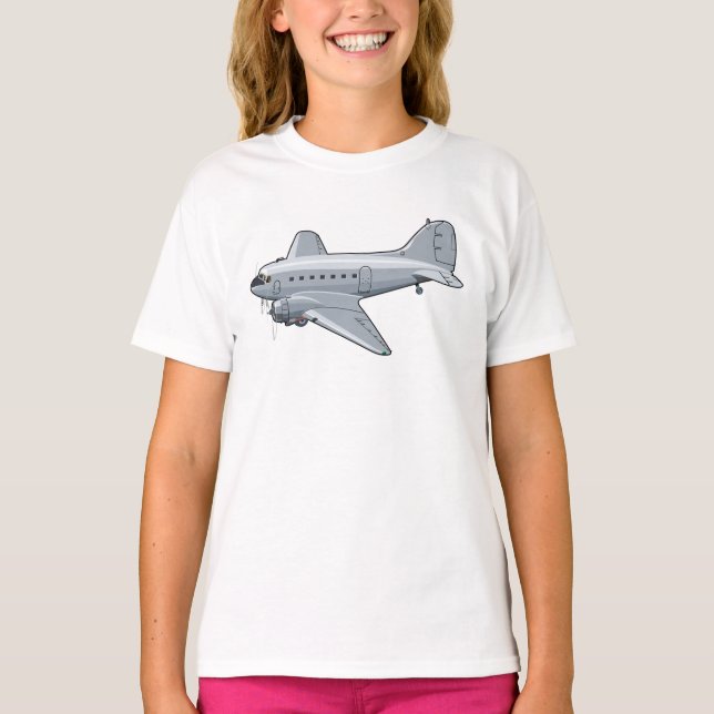 T-shirt Avion rétro de dessin (Devant)