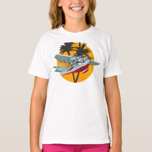 T-shirt Avion rétro de dessin