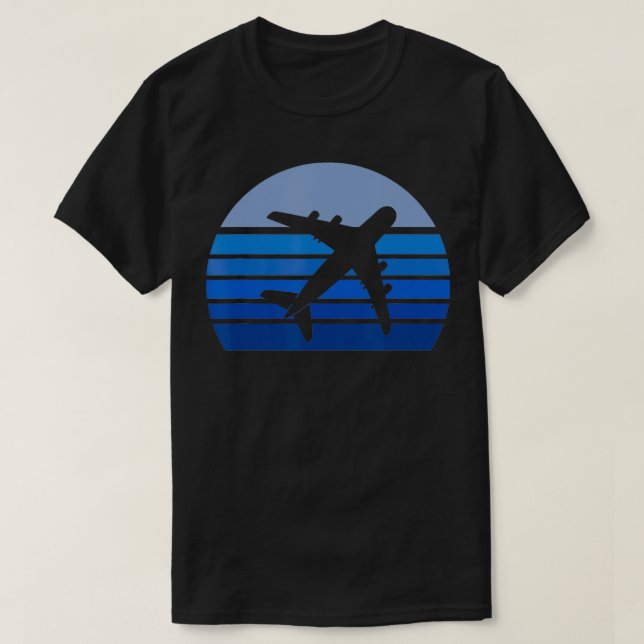 T-shirt Avion Rétro Silhouette Vol Pilote À (Design devant)