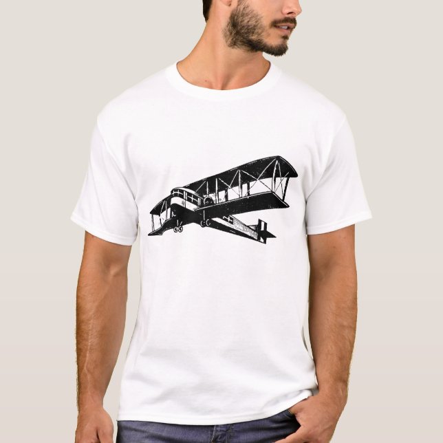 T-shirt Avion Vintage - Noir (Devant)