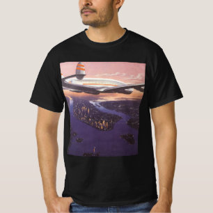 T-shirt Avion vintage sur la rivière Hudson, New York City