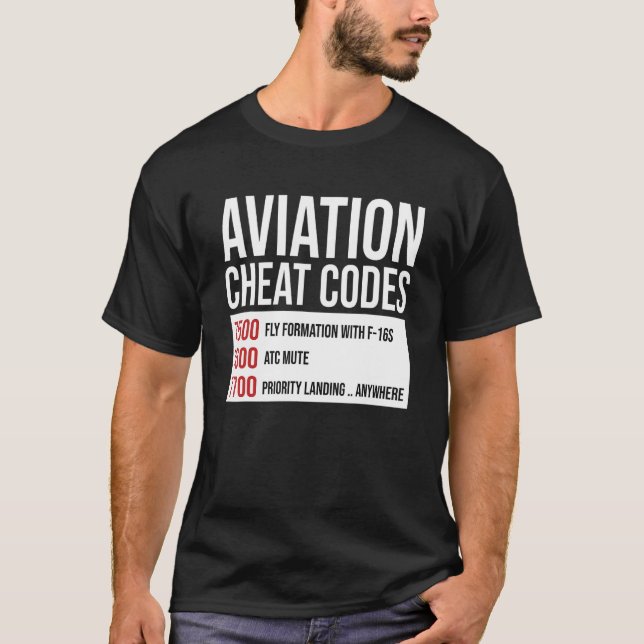 T-shirt Avion volant Code de l'aviation du pilote Casquett (Devant)