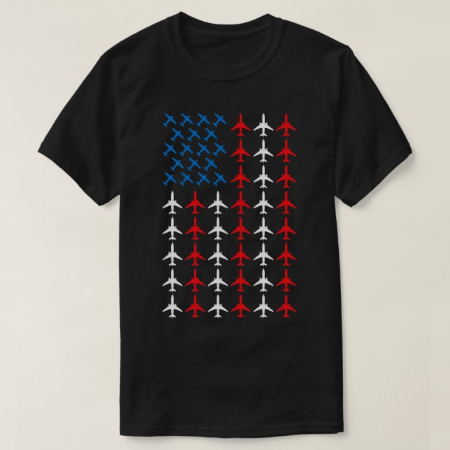 T-shirt Avions battant pavillon américain (Design devant)
