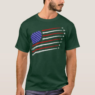 T-shirt Avions de chasse avec drapeau américain américain 