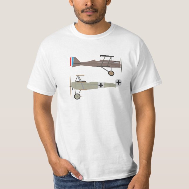 T-shirt Avions de chasse WW1 - SE5 et Fokker Dr 1 (Devant)
