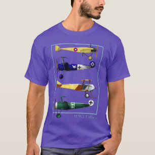 T-shirt Avions de combat Vintages de la Première Guerre mo