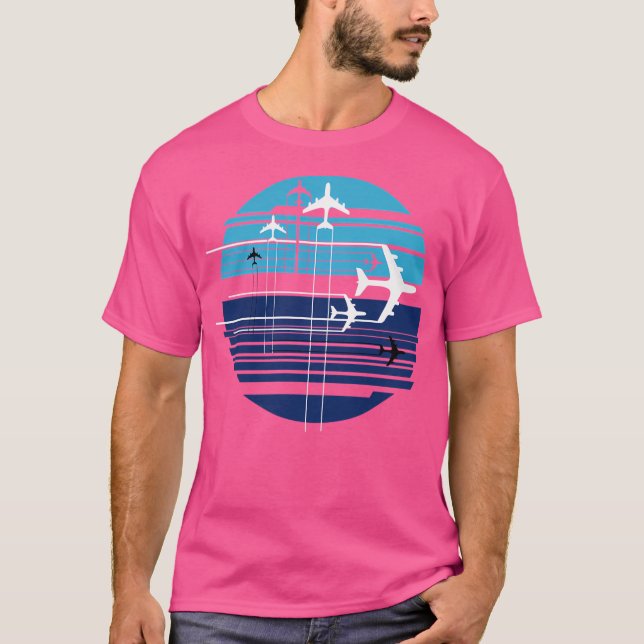 T-shirt Avions de passage du ciel géométrique (Devant)