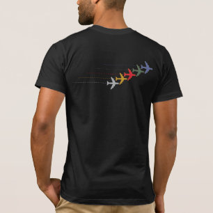T-shirt avions de voyage colorés