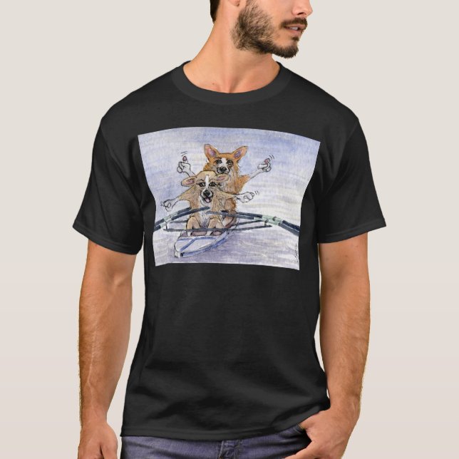 T-shirt Aviron de chien de corgi de Gallois (Devant)