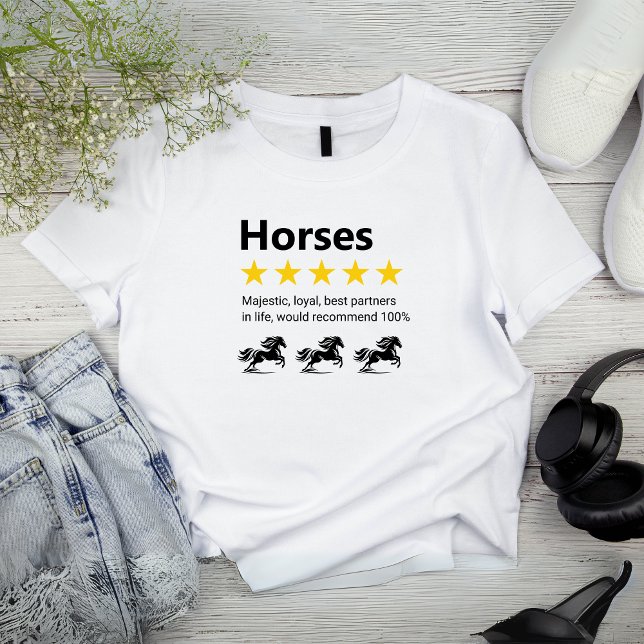 T-shirt Avis 5 étoiles sur Funny Horses (Funny Horses 5-star review T-Shirt)