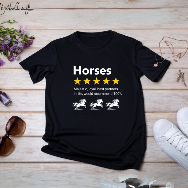 T-shirt Avis 5 étoiles sur Funny Horses (Funny Horses 5-star review T-Shirt)
