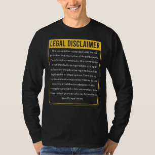 T-shirt Avis de non-responsabilité Conversation avocat Dro