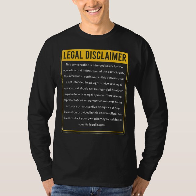 T-shirt Avis de non-responsabilité Conversation avocat Dro (Devant)