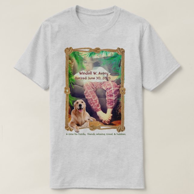 T-shirt Avis de travail/ Amusement à la retraite (Design devant)