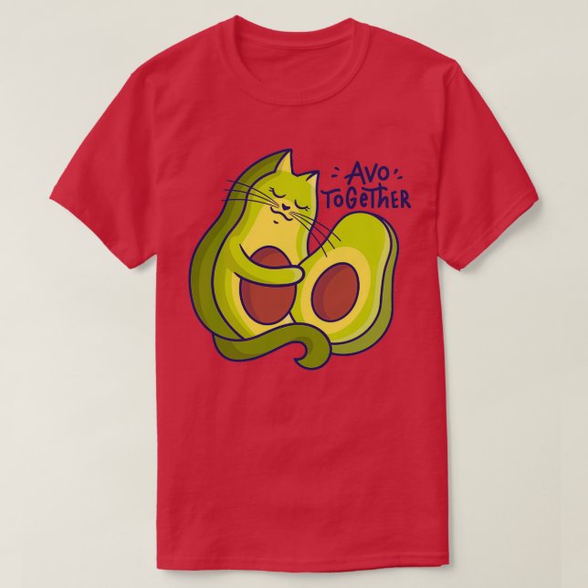 T-shirt Avo ensemble Avocado chat Avocado amoureux Avocado (Design devant)