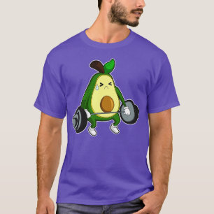 T-shirt Avocado à Fitness avec Barbell