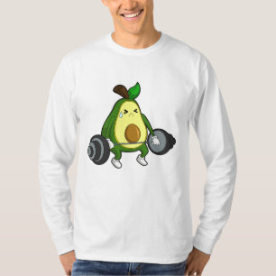 T-shirt Avocado à Fitness avec Barbell
