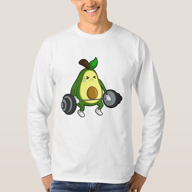T-shirt Avocado à Fitness avec Barbell (Devant)