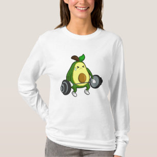 T-shirt Avocado à Fitness avec Barbell
