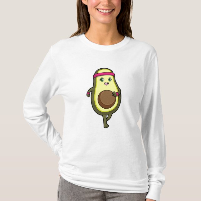 T-shirt Avocado à Jogging avec Headband (Devant)