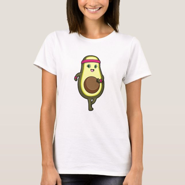 T-shirt Avocado à Jogging avec Headband (Devant)