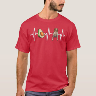 T-shirt Avocado American English Coonhound Heartbeat Dog L