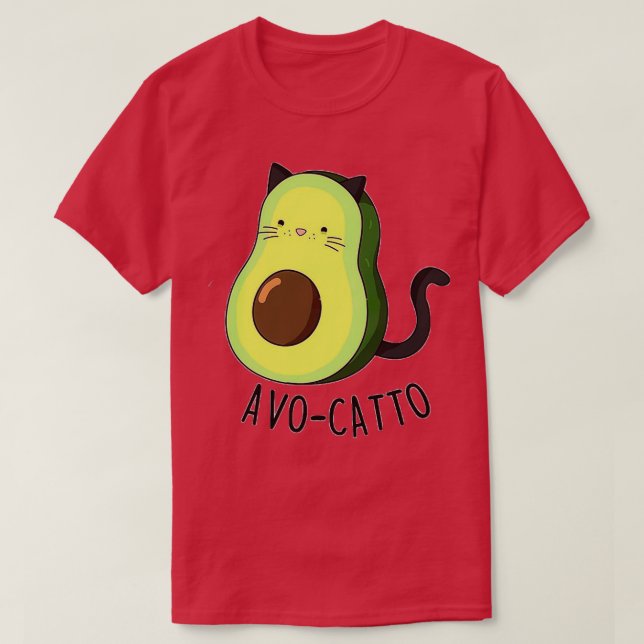 T-shirt Avocado Cat AvoCatto Animal Pun (Design devant)
