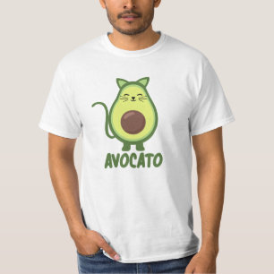 T-shirt Avocado Cat Funny Food Kitten Avocato