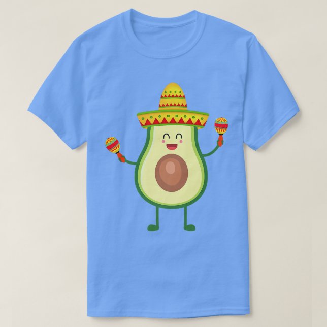 T-shirt Avocado Cinco De Mayo Avogato Sombrero Drôle (Design devant)