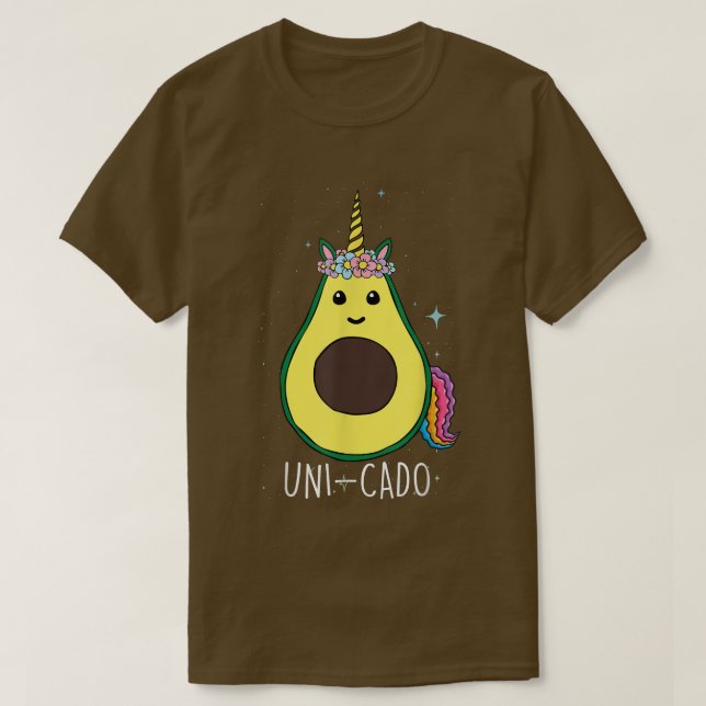 T-shirt Avocado Combiné Avec Unicorn Cute Party UniCado (Design devant)