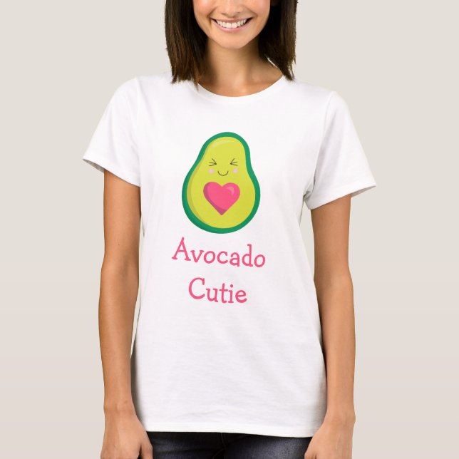 T-shirt Avocado Cutie Coeur rose (Devant)