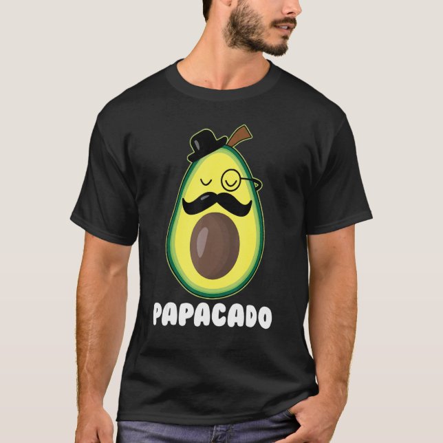T-shirt Avocado Dad Guacamole Papacado Father's Day (Devant)