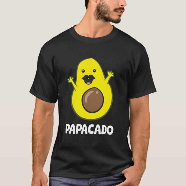 T-shirt Avocado Dad Vegan Guacamole Avocado Papacado (Devant)