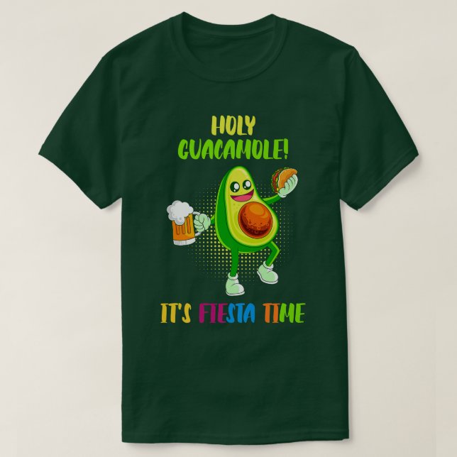 T-shirt Avocado Dit Saint Guacamole Vegetarian Mex (Design devant)