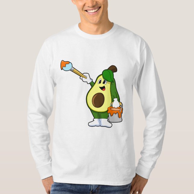 T-shirt Avocado en peintre avec pinceau (Devant)
