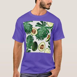 T-shirt Avocado et feuilles tropicaux exotiques