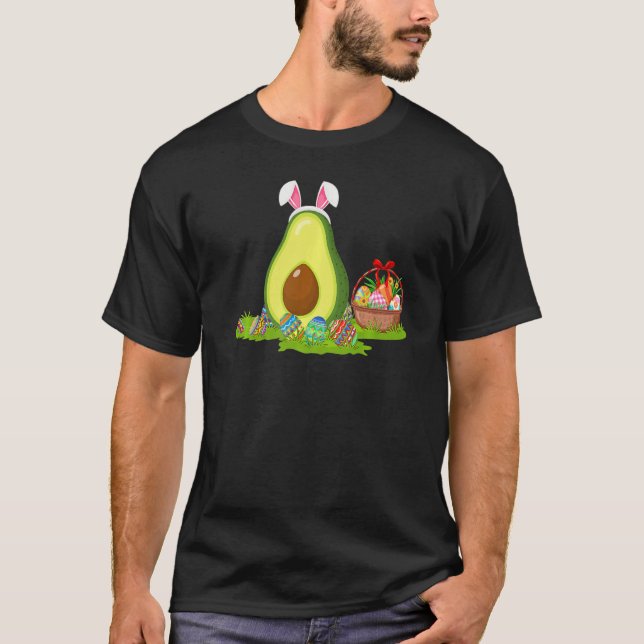 T-shirt Avocado Fruit Easter Egg Hunting Bunny Avocado Eas (Devant)