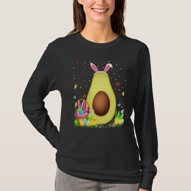 T-shirt Avocado Fruit Easter Oeuf Hunt Bunny Avocado Pâque (Devant)