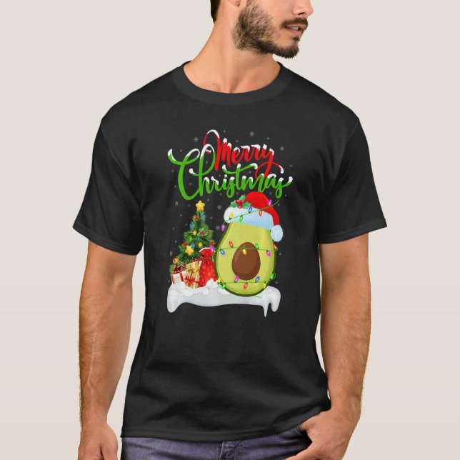 T-shirt Avocado Fruit  Xmas Decorations Santa Avocado Chri (Devant)