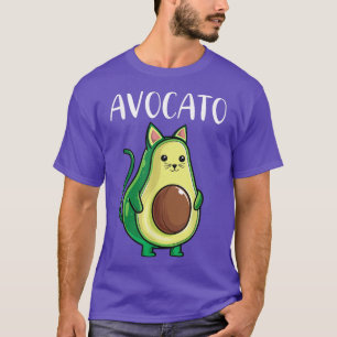 T-shirt Avocado Funny Cat Femmes Avocato Vegan Végétal