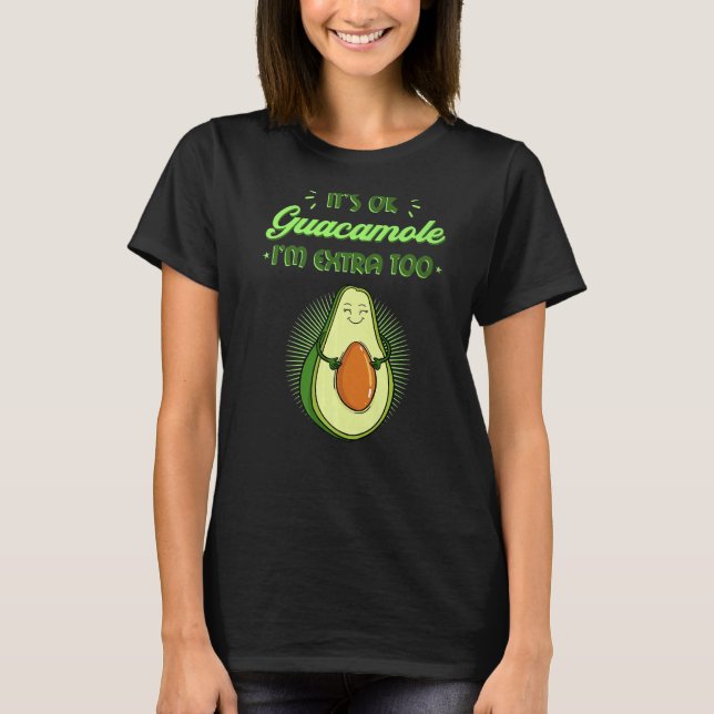 T-shirt Avocado Guacamole Mexicaine Vegan Guac Food Cinco  (Devant)